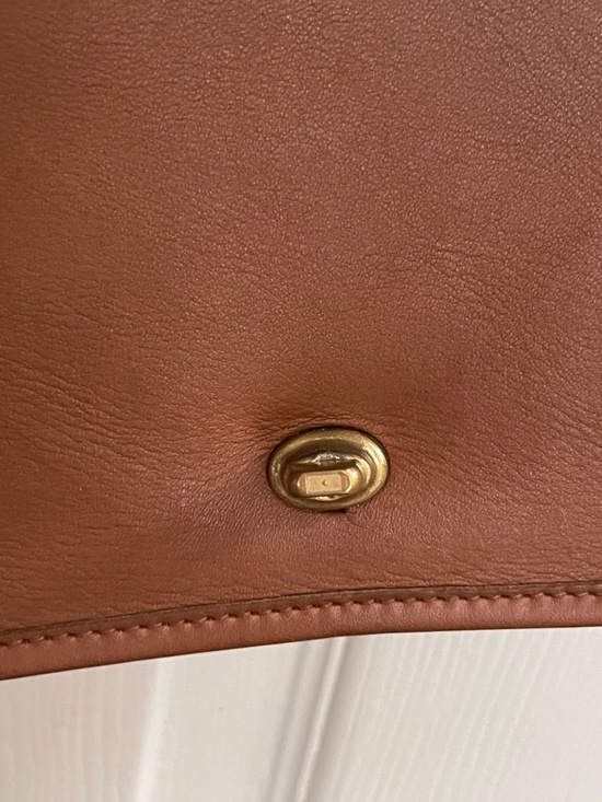 Vintage Coach Dinky Bag Brown Leather Crossbody Original Hang Tag - Picture 12 of 16